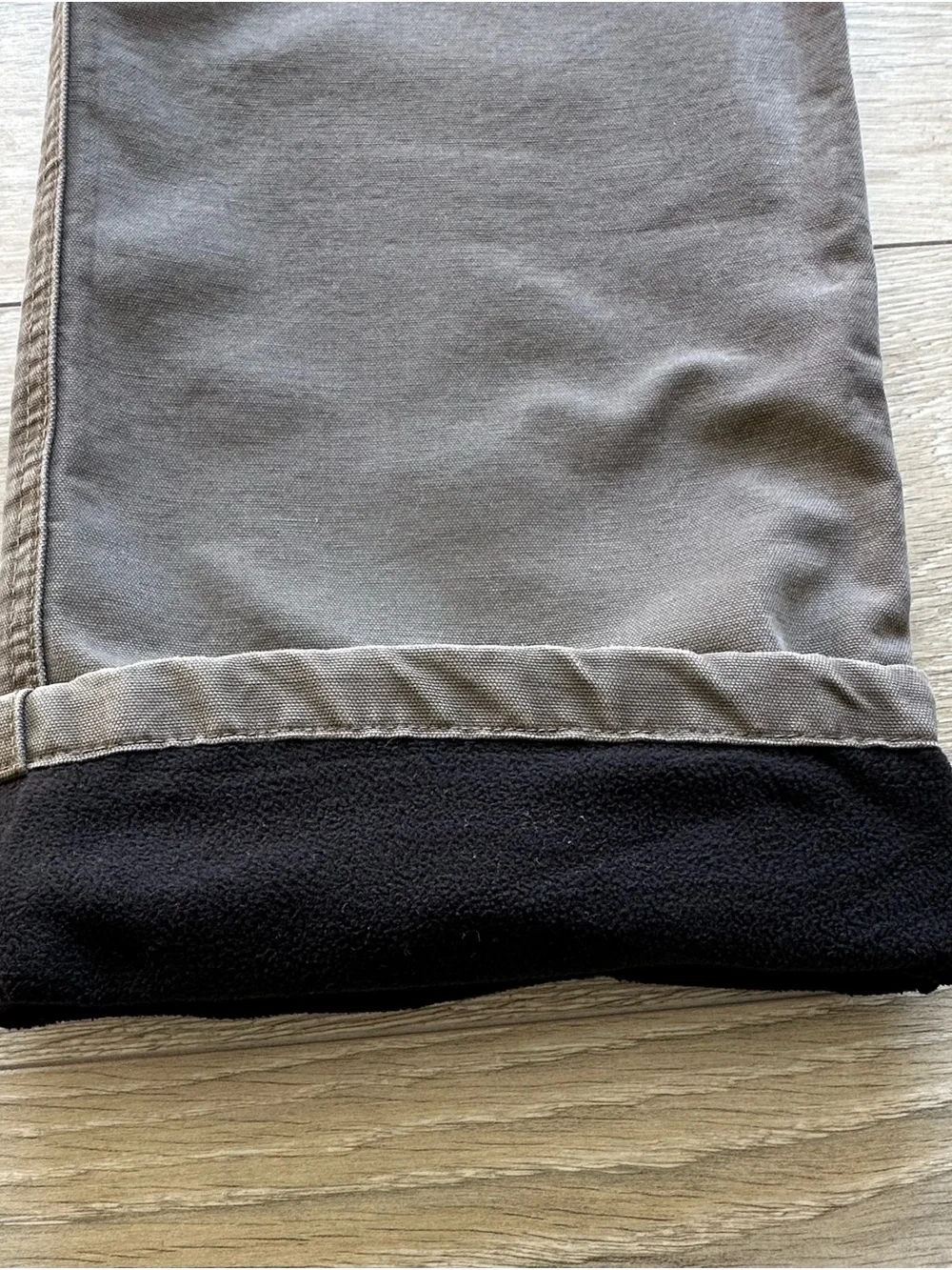 Eddie Bauer Fleece Lined Canvas Work Pants 34x32 Brown Carpenter Utility